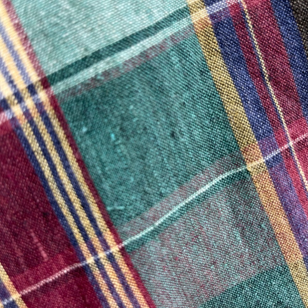 Tommy Hilfiger Shirt Large Button-Down Men's Purple Blue Green Red Plaid‎ - Picture 5 of 15